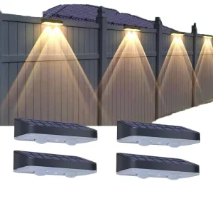 Solar Powered LED Outside Wall Lights RGB Decorative Night Lamps Light Fixtures for Indoor Outdoor House Home Decoration