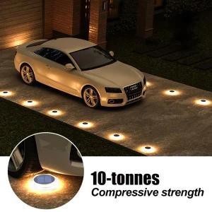 Solar Powered LED PC Deck Light IP68 Waterproof Landscape Outdoor Garden Patio Step Pathway Underground Lights 5-Ton