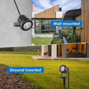Solar Powered LED Rotating Spike Spotlights Garden Flood Lights Pathway Lights Outdoor