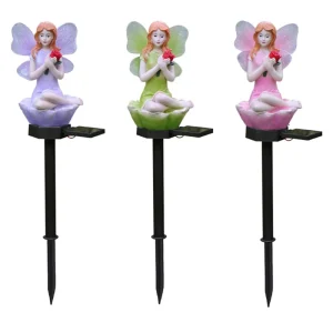 Solar Powered Light Manufactures Pretty Angel Girl Yard Decorations Garden Pole Led Solar Lights Outdoor Waterproof Ce Rohs