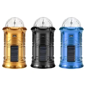 Solar Powered Light Portable Collapsible LED Flashlight Stage Flame Effect Lamp Outdoor Camping Hiking Tent Lantern Light