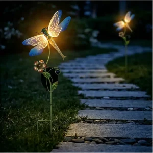 Solar Powered Metal Flower Stake Light Hydrangea LED Lamp for Garden Decorations Outdoor Waterproof Patio Pathway Lighting