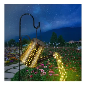 Solar Powered Metal IP65 Waterproof Watering Can LED String Lights with 90 LEDs for Outdoor Garden Landscape Decoration