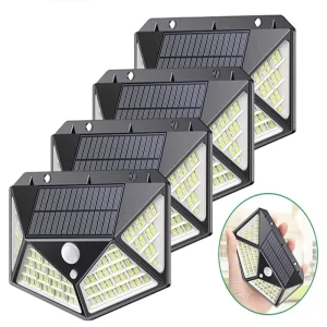 Solar-Powered Motion-Sensor Wall Light Energy-Saving Waterproof Farm Fence Light Easy-to-Install Outdoor Street Garden Light