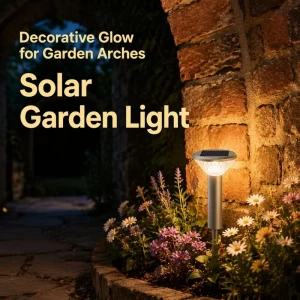 Solar Powered Outdoor Garden Lamp, IP66 Waterproof, Dusk-to-Dawn Auto On/Off LED Path Light for Villas, Patios, and Walkways