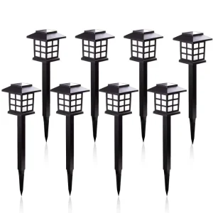 Solar Powered Outdoor IP54 Waterproof Warm White LED Pathway Lights Battery Included 180 Beam Angle RoHS CE Certified Landscape