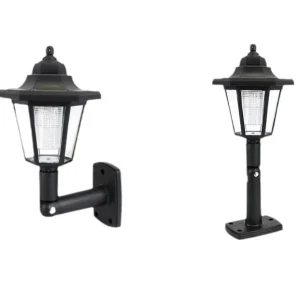 Solar Powered Outdoor Solar LED Garden Light Hexagonal Vintage Palace Lawn Rated Ground Insert Decorative Courtyard Wall Lamp