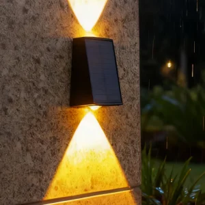 Solar Powered Outdoor Wall Washer Light for Courtyard and Villa Garden Decor Waterproof Atmosphere Wall Light