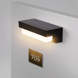 Solar Powered Outdoor Waterproof IP65 LED Wall Lamp for Street and Square Use 360 Beam Angle Dimmable