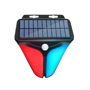 Solar Powered PIR Motion Sensor Alarm Wall Light Outdoor LED Security Warning Lamp with Flash Siren 4 Modes