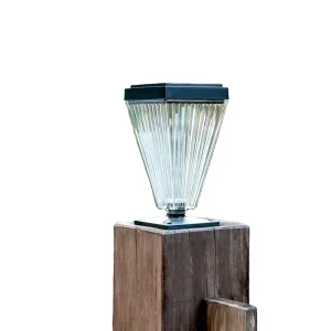 Solar-Powered RGB LED Garden Pillar Light Square Outdoor Landscape Bollard IP65 Waterproof 3.7V
