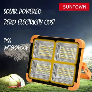 Solar-Powered Rechargeable LED Camping Lamp, Portable Warning Floodlight, Night Market Lighting, Emergency Light