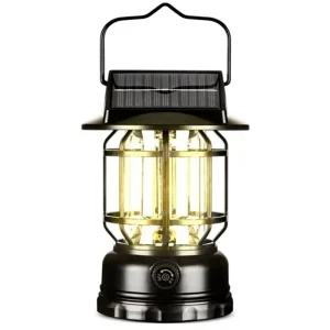 Solar-Powered Retro Camping Lamp Portable Outdoor Lighting for Campsites Tents Garden and Patio Long-Lasting 1 Year Warranty