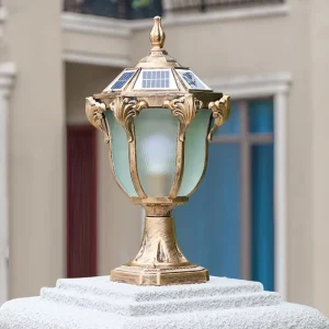 Solar Powered Retro Garden Landscape LED Lamp Waterproof Outdoor Wall Gate Pillar Light