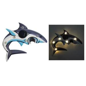 Solar Powered Shark Shape LED Yard Lights Waterproof Acrylic Farm Ornament Lamp for Outdoor Garden Lawn Pathway Decoration