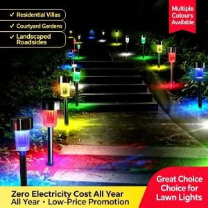 Solar-Powered Stainless Steel LED Ground-Mounted Lawn Light