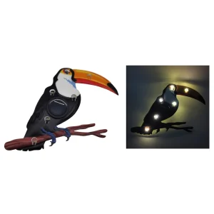 Solar Powered Toucan Shape LED Yard Lights Waterproof Acrylic Farm Ornament Lamp for Outdoor Garden Lawn Pathway Decoration