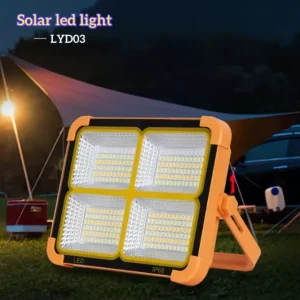 Solar Powered USB Rechargeable Portable LED Flood Light Camping Lamp