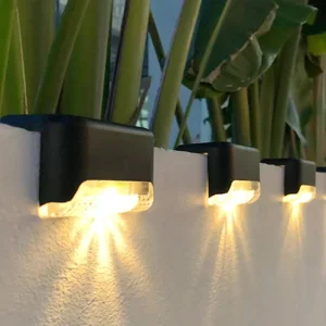 Solar Powered Waterproof Fence Lights Outdoor Yard Deck Light Solar Led Steps Patio Lights for Garden