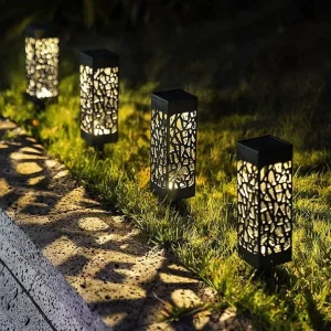 Solar Powered Waterproof Garden Landscape LED Solar Stake Spike Walkway Light for Patio Courtyard