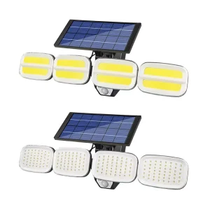 Solar-Powered Waterproof Outdoor Garden Lights, Infrared Human-Sensing, 200 LEDs, IP44 Wall Mount, 12-16 Hours Continuous