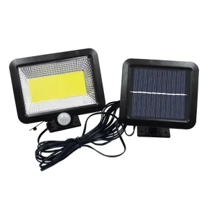 Solar Rechargeable LED ABS Wall-Mounted Flood Light with PIR Motion Sensor Waterproof for Outdoor Garden & Courtyard Use