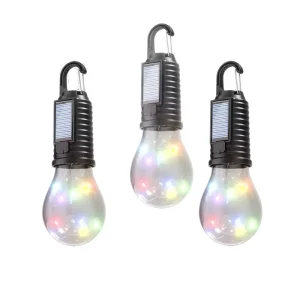 Solar Rechargeable Seven color Copper Wire Lamp Atmosphere Hook SolarLight String Solar Camping Lamp