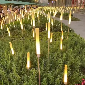 Solar Reed Bubble LED Lamp with Voice Control IP65 Water Resistant Battery Operated 360 Beam Angle for Garden Landscape Lighting