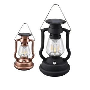 Solar Retro Lantern with Hand Crank, Pendant Lamp, LED Emergency Camping Light