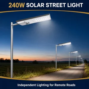 Solar Road Highway Street Light IP66 LED Aluminum Plastic Shade LiFePO4 Battery DC Power Supply High CRI 90 CCC RoHS Certified