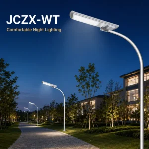 Solar Road Street Light IP66 LED Aluminum Plastic Shade Battery DC Supply High CRI 90 CCC RoHS Certified 5-Year 200W 120 Beam