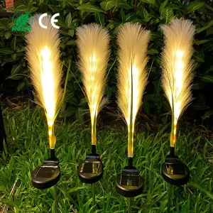 Solar Simulation PVC Furry Reed Lamp Outdoor Waterproof IP65Landscape Decoration Garden Light for Home Christmas Holiday