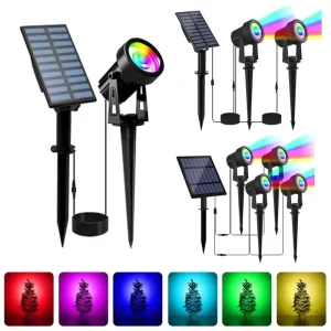 Solar Spotlight IP65 LED Small 1/2/4/6 Heads Lawn Garden Light RGB/Cold/Warm White Landscape Lighting Lamps