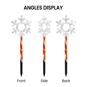 Solar Stake Garden Light LED Pentagram Warm White Christmas IP44 Waterproof Night Pathway Outdoor Decorative Lighting