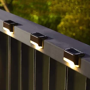 Solar Step Lights Staircase Lights Outdoor IP65 Waterproof Garden Courtyard Fence Railing LED Lighting Light Sensor Control