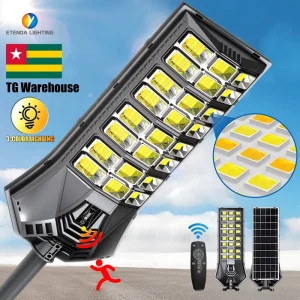 Solar Street Light 400W IP65 High Brightness Motion Sensor Road LED 3CCT Adjustable Plastic Outdoor Fast Shipping Ghana