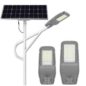 Solar Street Light Complete Set External LiFePo4 Battery Under Panel Mounted for Road Highway Garden Outdoor Lighting