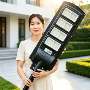 Solar Street Light IP67 Waterproof ABS DC Infrared Radar Human Body Sensing LED 180 Beam Angle 2-Year Warranty Road Use