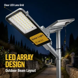Solar Street Light with Galvanized Pole, 20Ah 30Ah 45Ah 50Ah 60Ah 3.2V LiFePO4 Lithium Battery, for Residential Use