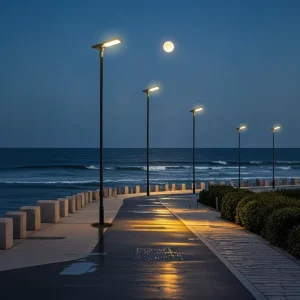 Solar Street Light with Hybrid AC/Solar Complementary System IP65 Waterproof for Commercial Industrial Outdoor Road Lighting