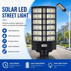 Solar Street Light with IP65 Rating and ABS Material High-Power LED for Outdoor Use in Rural Courtyards