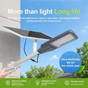 Solar Street Light with Integrated Smart Camera and Dusk-to-Dawn Automatic Lighting