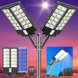 Solar Street Lights Outdoor 8000W Dusk to Dawn Commercial LED with Motion Sensor