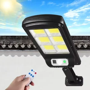 Solar Street Lights Outdoor Waterproof High Lumen LED Solar Lamp with Remote Control IP65 Powerful Street Lamp for Courtyard