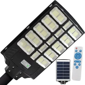 Solar Street Lights Outdoor Waterproof Large Dusk to Dawn LED Parking Lot Lamp Solar Spot Lighting with Motion Sensor Remote