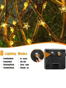 Solar String Lights Star & Globe Shaped Waterproof Solar Fairy Lights For Outdoor Garden Patio Yard Christmas Decoration