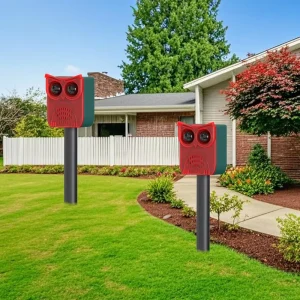 Solar Strobe Alarm with Red LED Flashing 13 Different Sound Alert Flash Warning Strobe Security Alarm System for Home Farm Villa