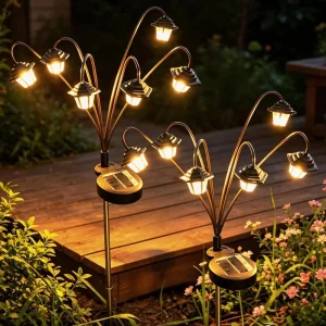 Solar Swinging Six Head Light Driveway Light Sidewalk Decoration Garden Lawn Terrace Landscape Decoration Solar Garden Light