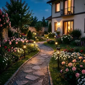 Solar Torch Lamp Garden Lawn Lamp Garden Villa Outdoor Waterproof Luminous Bamboo Lamp Ground-mounted Flame Lamp