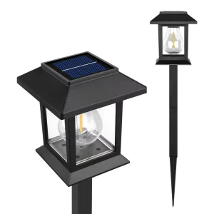 Solar Tungsten Filament & LED Outdoor Waterproof Garden Landscape Lamp Light with Ground